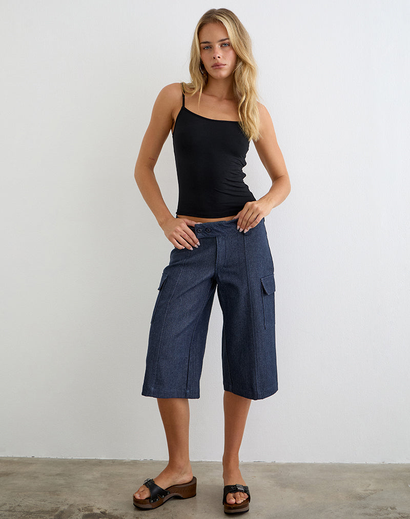 Bensen Capri Trouser in Chambray Denim Blue