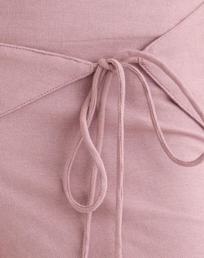 Cursa Trouser in Linen Dusty Rose with Belt