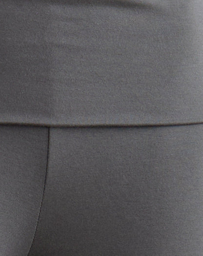 Coreta Foldover Trouser in Spiral Charcoal Grey
