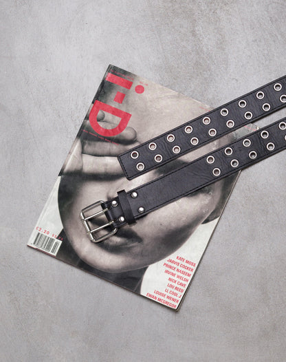 Double Grommet Belt in Punk Black PU
