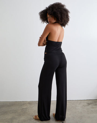 Donata Trouser in Black with Belt