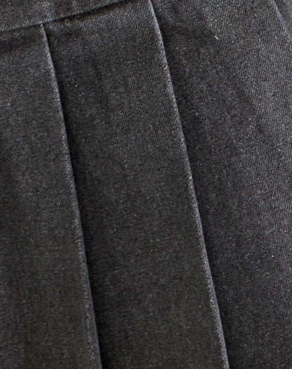 Casna Pleated Mini Skirt in Denim Grey Wash
