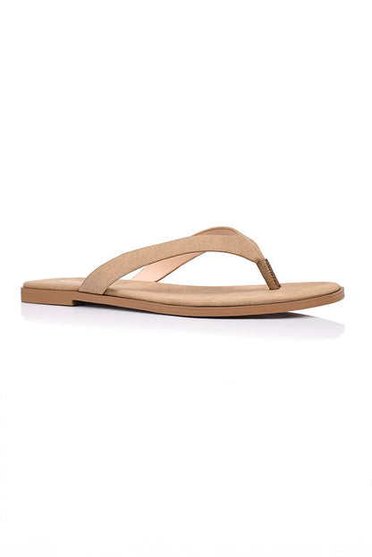 Sascha Casual Thongs - Taupe Micro