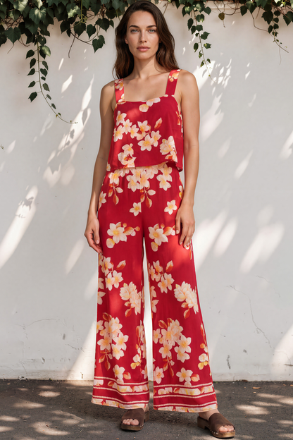 True Jumpsuit - Square Neckline Overall Jumpsuit in Varenna Print
