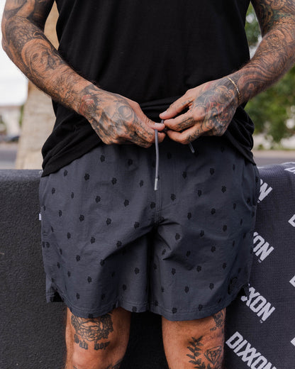 Black Insignia 7" Boardshorts - Charcoal