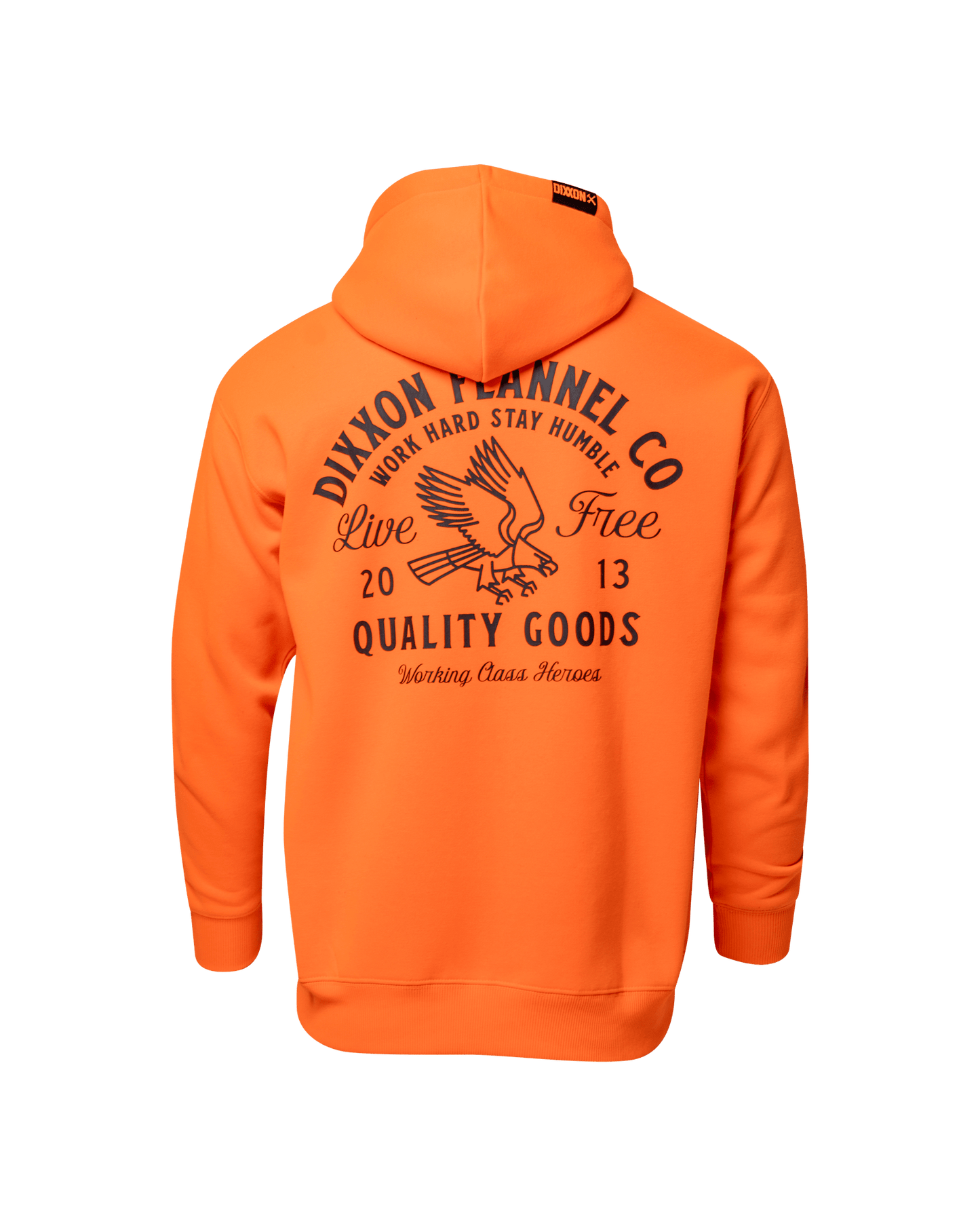 Black Quality Goods Zip Up Hoodie - Safety Orange
