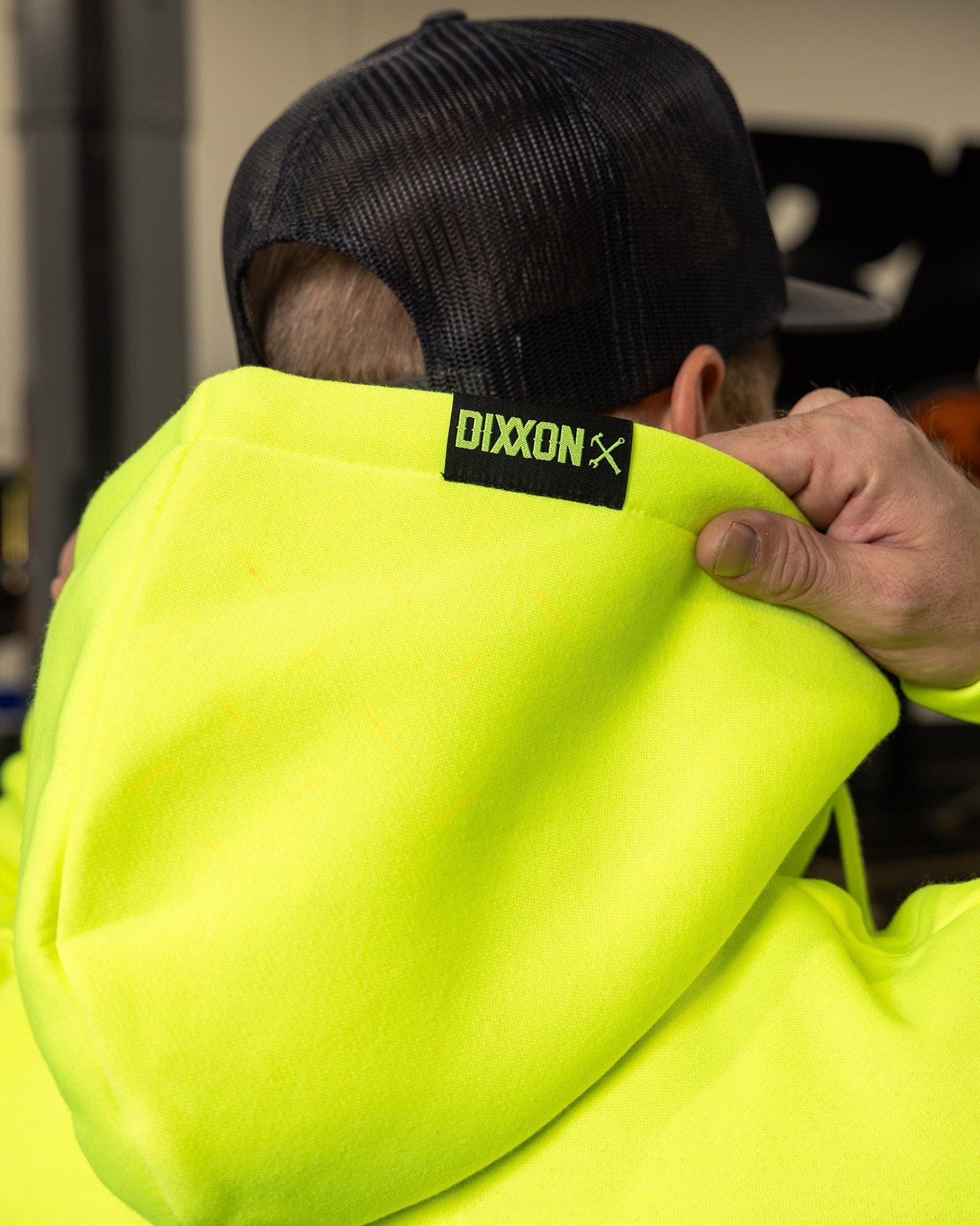Black Quality Goods Zip Up Hoodie - Safety Yellow