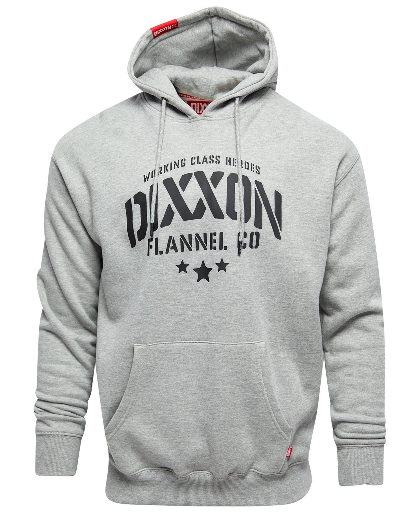 Black Stencil Pullover Hoodie - Heather Gray