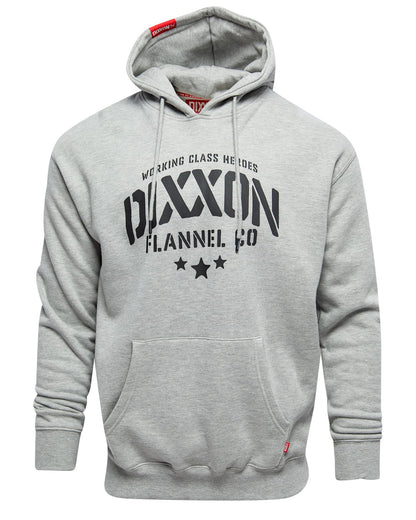 Black Stencil Pullover Hoodie - Heather Gray