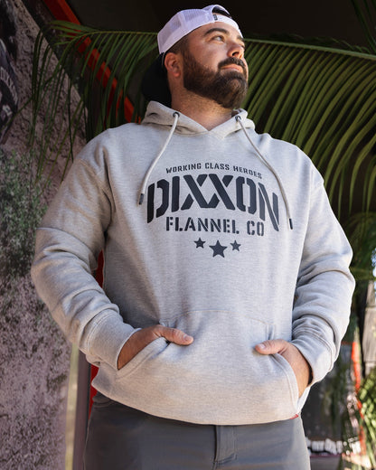 Black Stencil Pullover Hoodie - Heather Gray