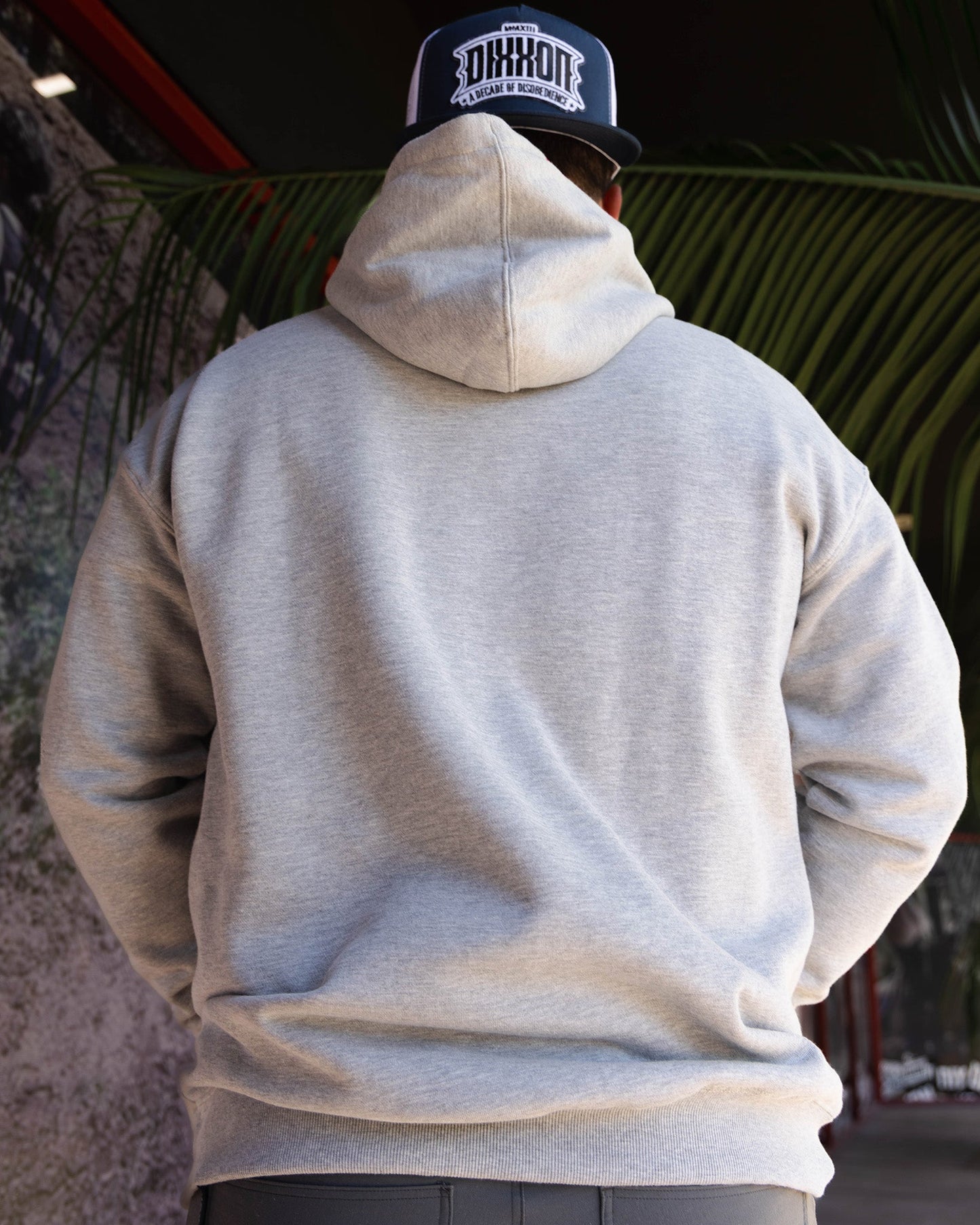 Black Stencil Pullover Hoodie - Heather Gray
