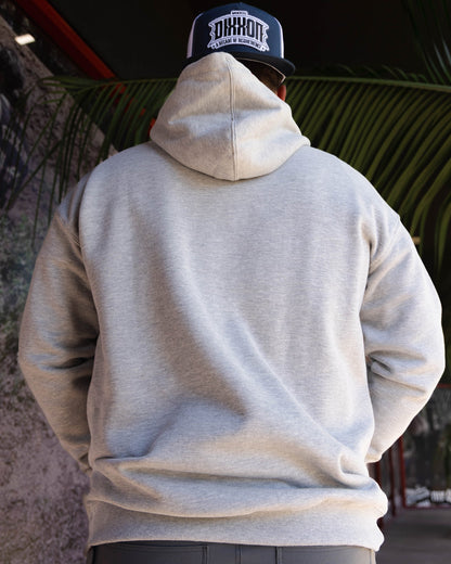 Black Stencil Pullover Hoodie - Heather Gray