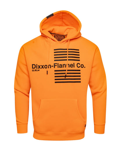 Black Streamline Pullover Hoodie - Safety Orange