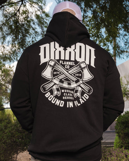 Bound In Plaid Zip Up - Black