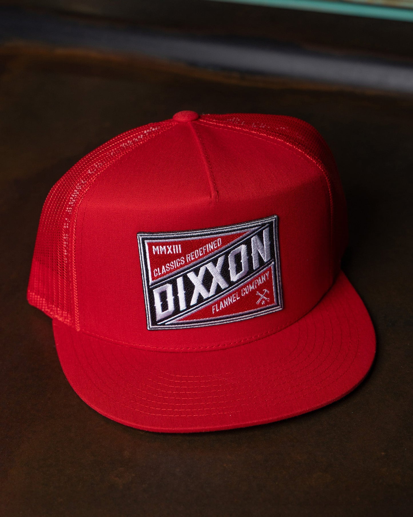 Classics Redefined Flat Bill Trucker Snapback - Red, White, & Black