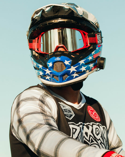 Contender PRO MX Goggles - Red Plaid / Silver Mirror Lens