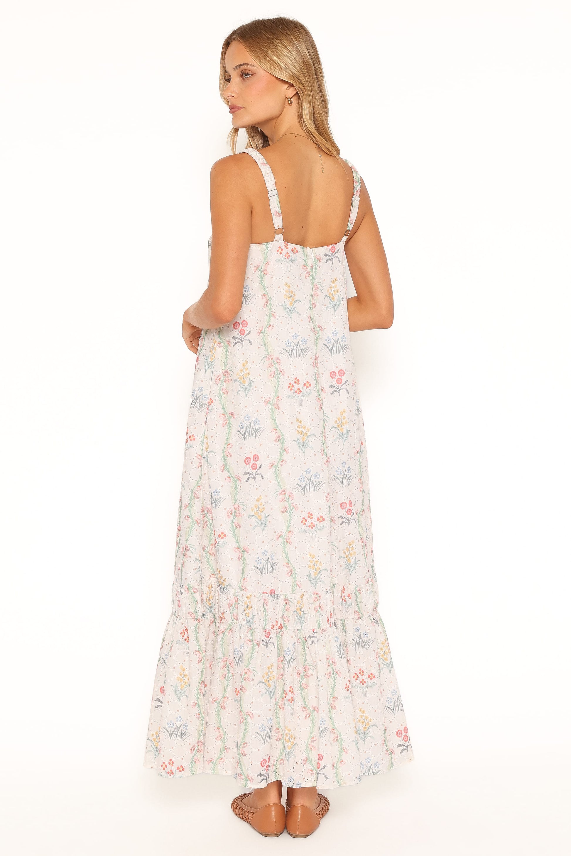 Evaline Maxi Dress - White Floral