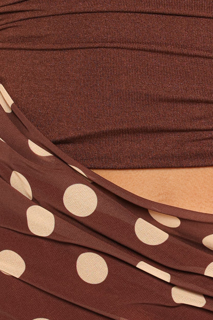 Imani Mini Dress - Brown Polka Dot