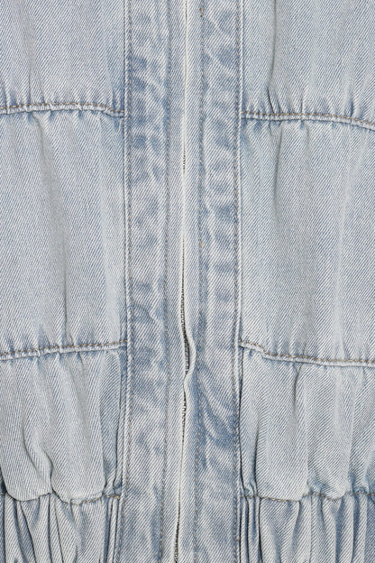 Gretal Denim Bomber Jacket - Light Blue Wash