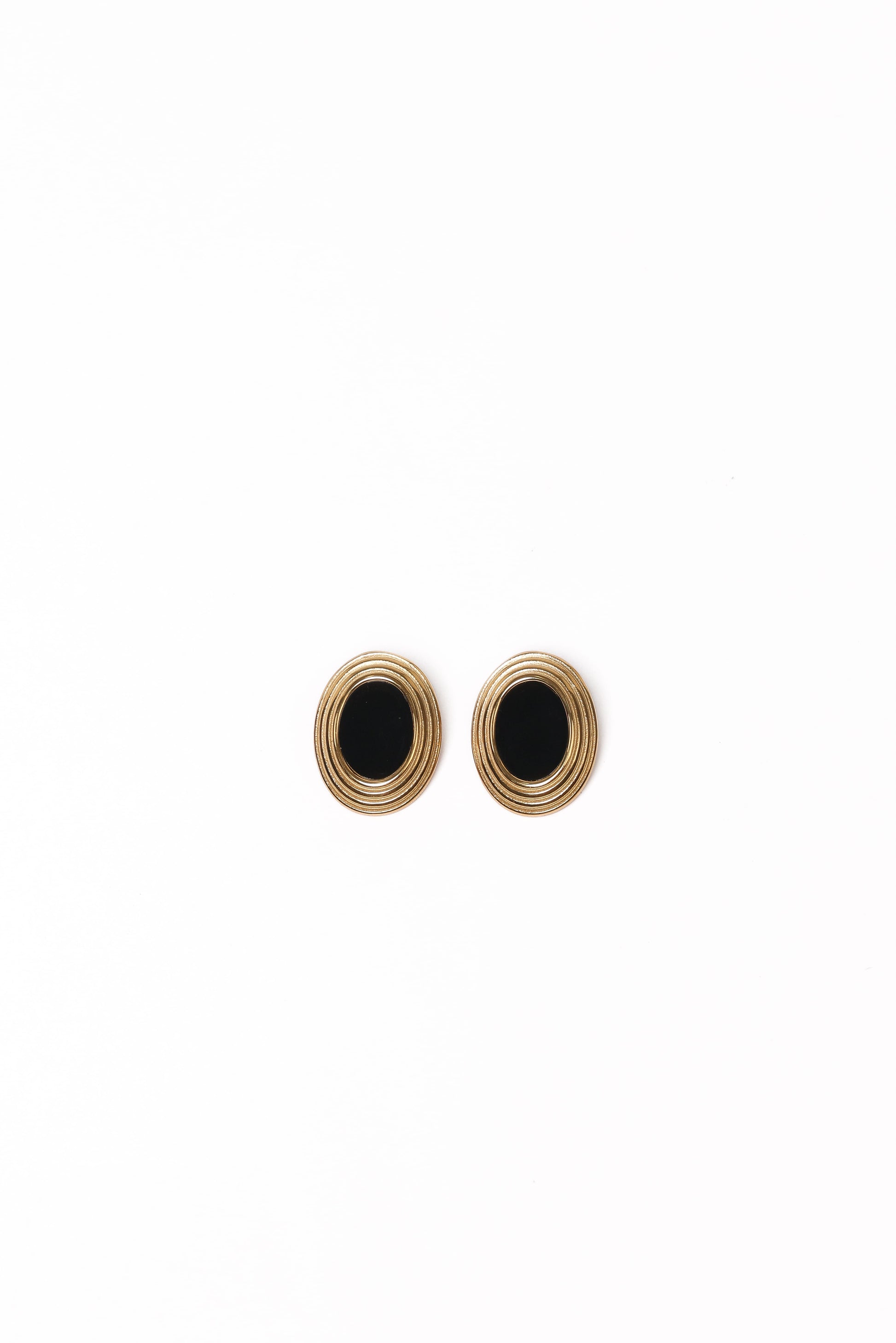 Francine Earrings - Black/Gold