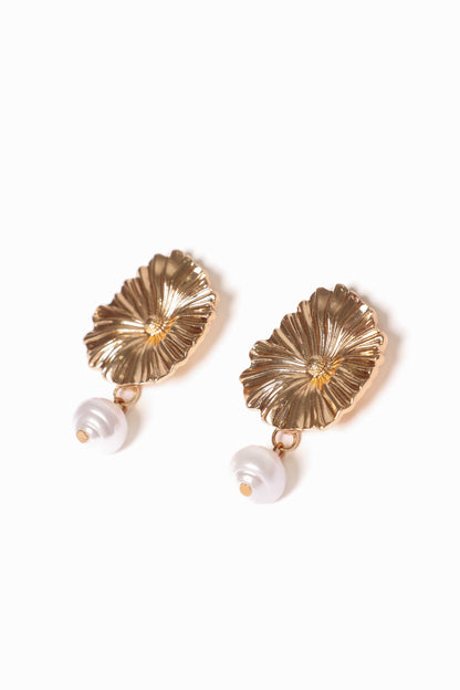 Jett Earrings - Gold/Pearl