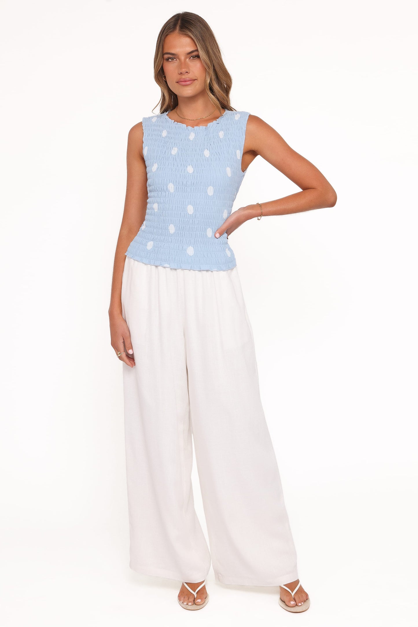 Elowen Wide Leg Pants - White
