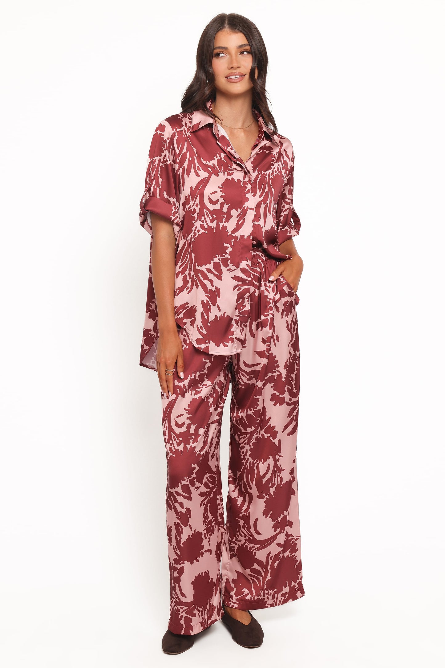 Elysia Pants - Pink Burgundy