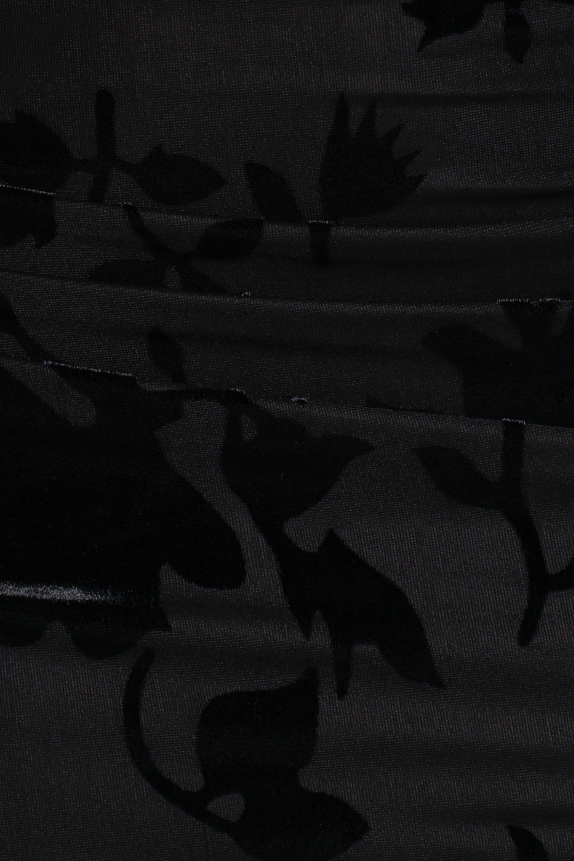 Emily Burnout Velvet Skirt - Black