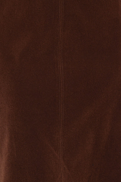 Halina Velvet Midi Skirt - Chocolate