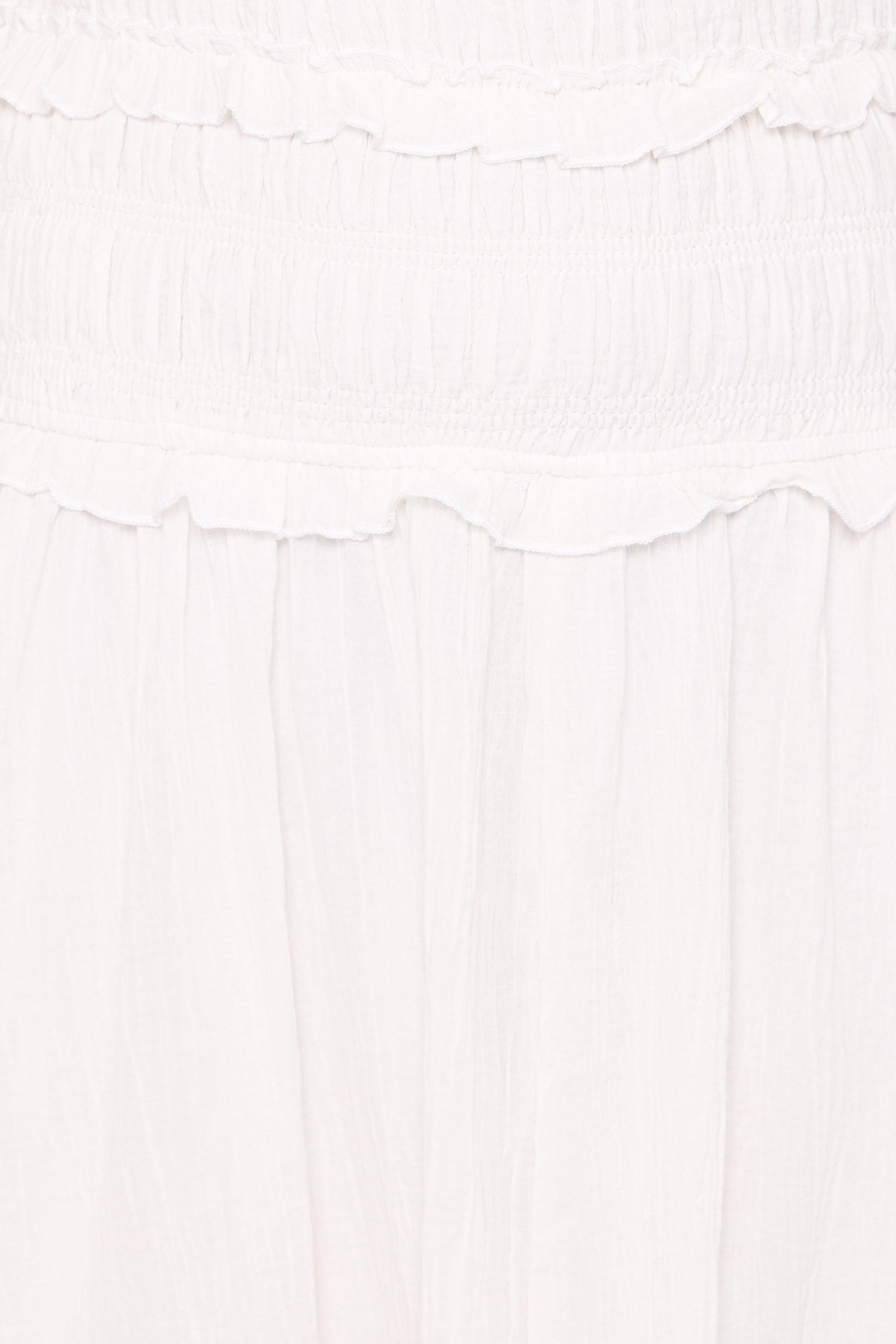 Enola Gather Midi Dress - White