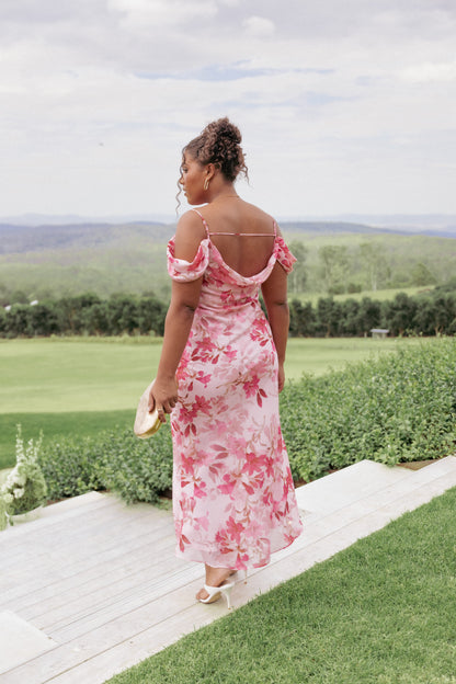 Esther Midi Dress - Pink Floral