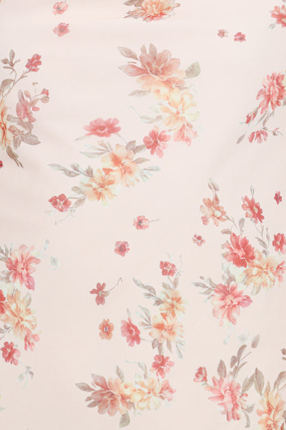 Everlyn Long Sleeve Mini Dress - Cream Floral