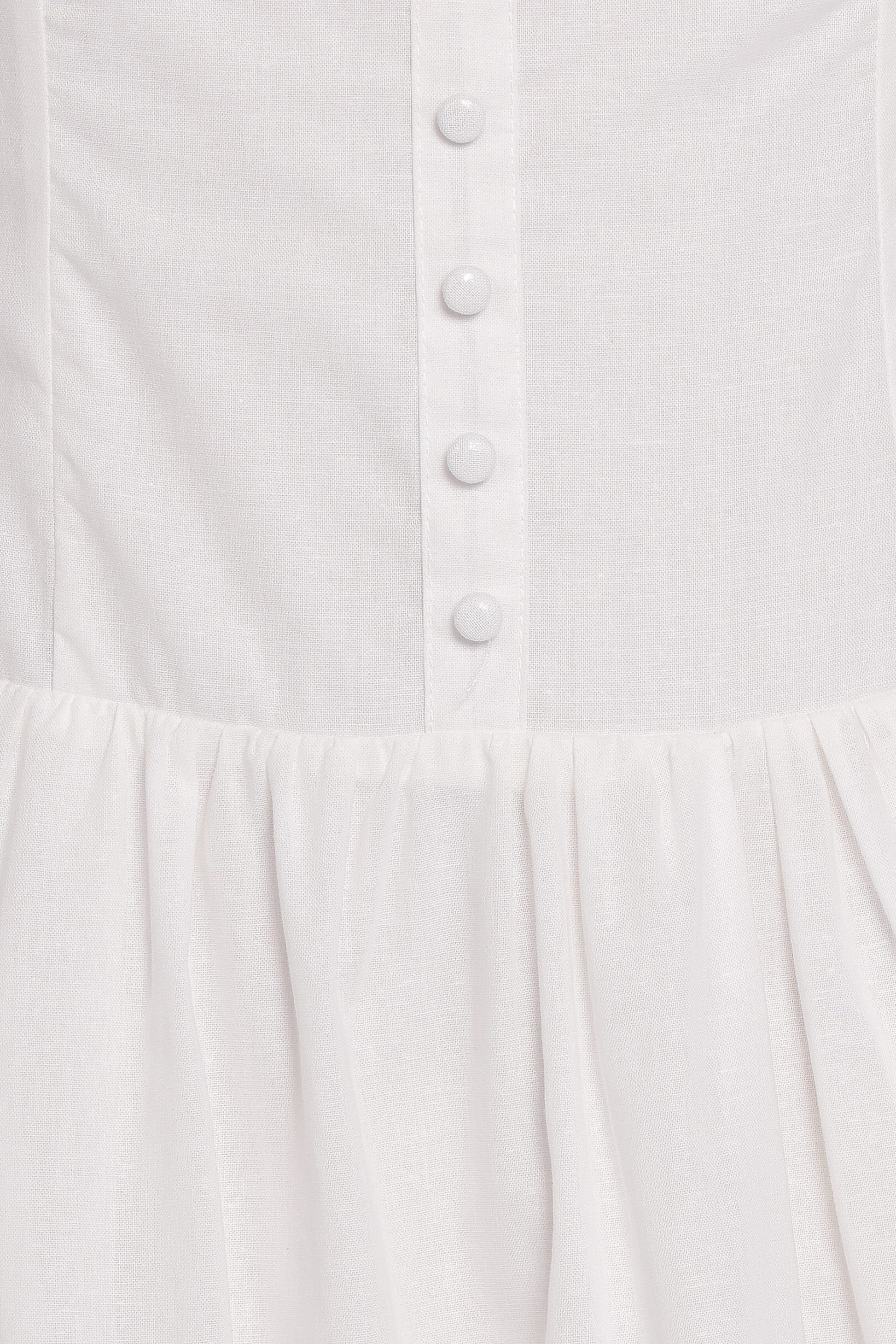Evie Button Front Maxi Dress - White