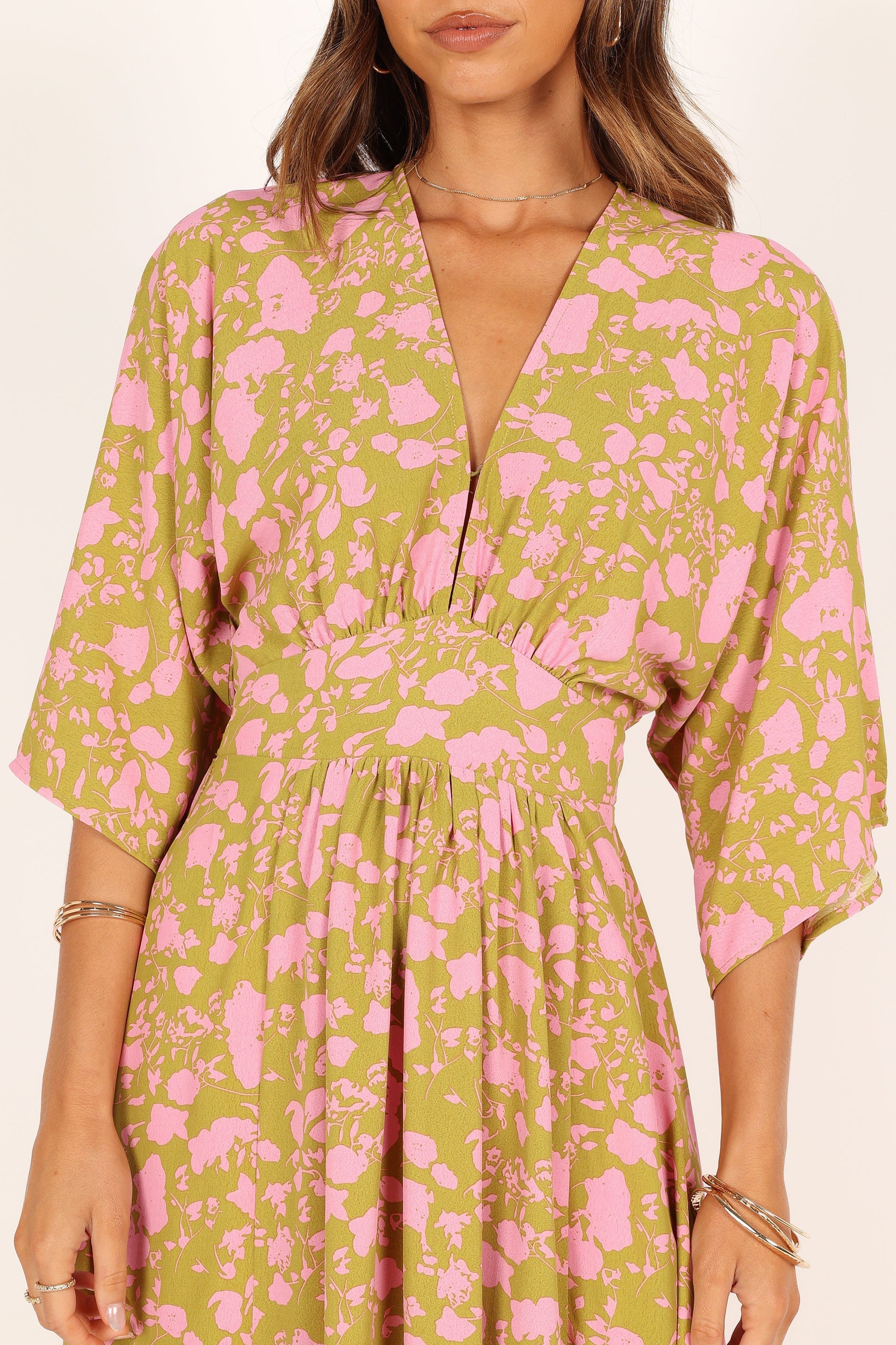 Fran Maxi Dress - Green/Pink
