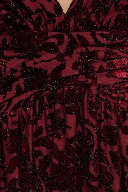 Harmony Maxi Dress - Burgundy Metallic Floral