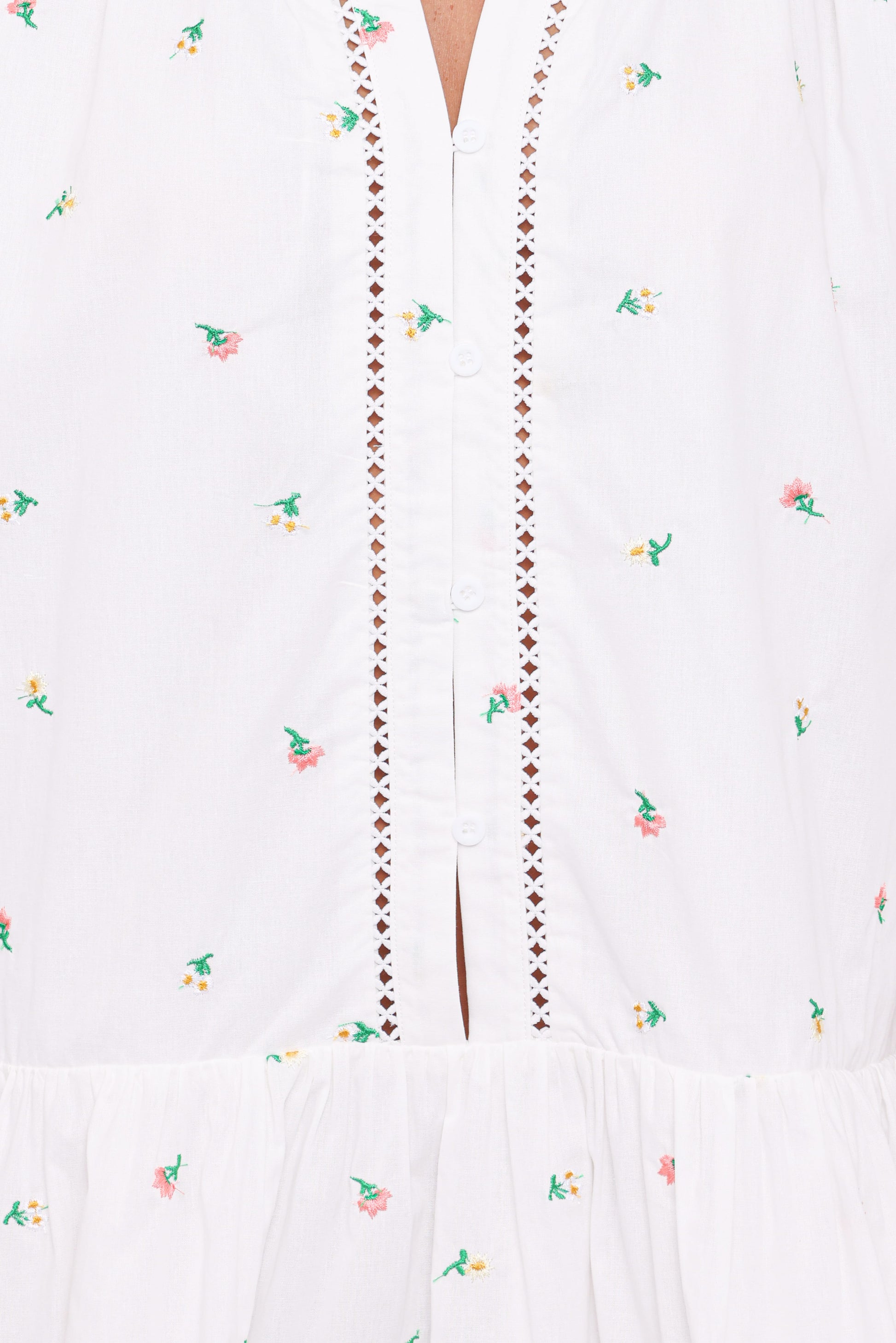 Hart Long Sleeve Mini Dress - White Floral