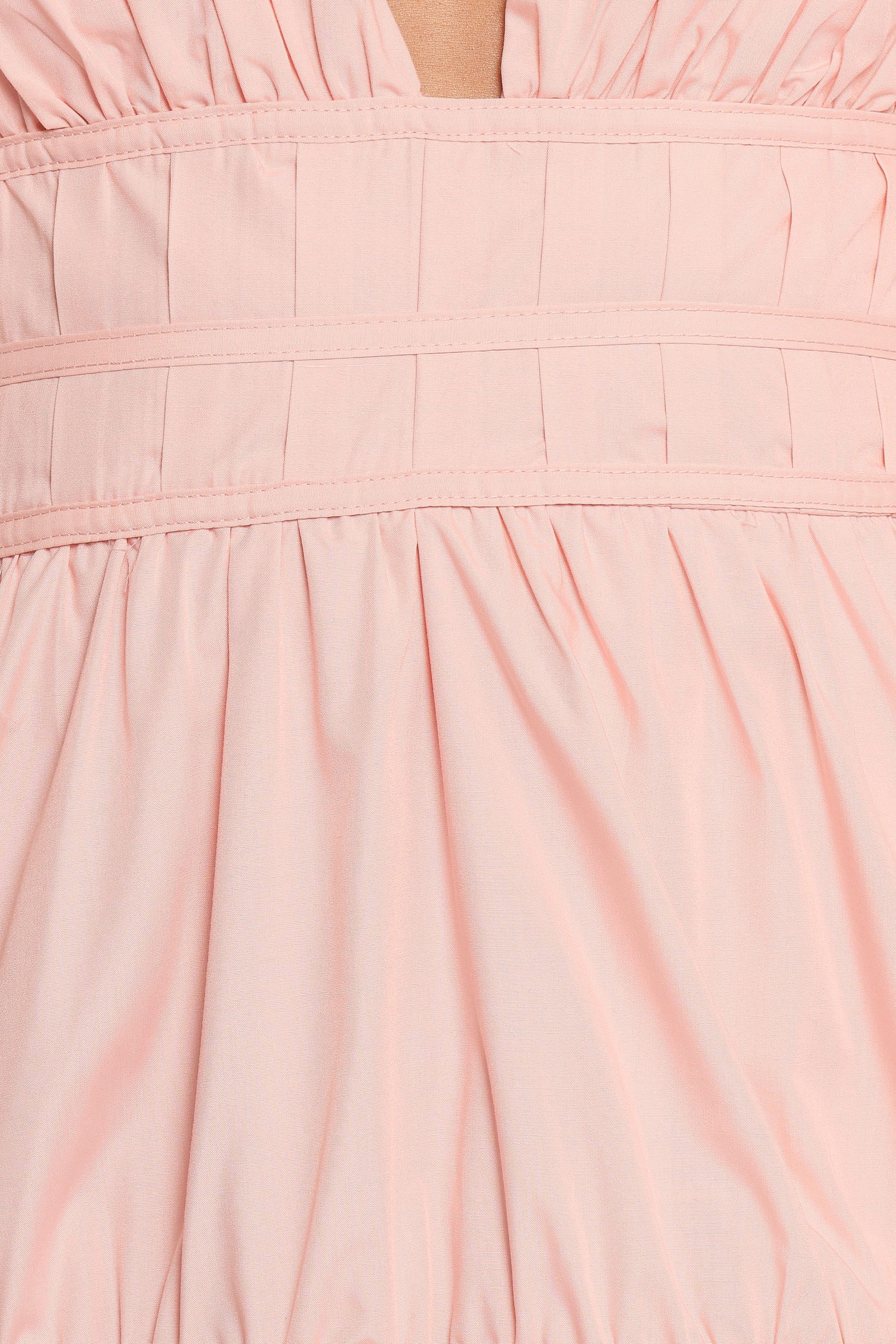 Joedy Puff Sleeve Midi Dress - Pale Pink