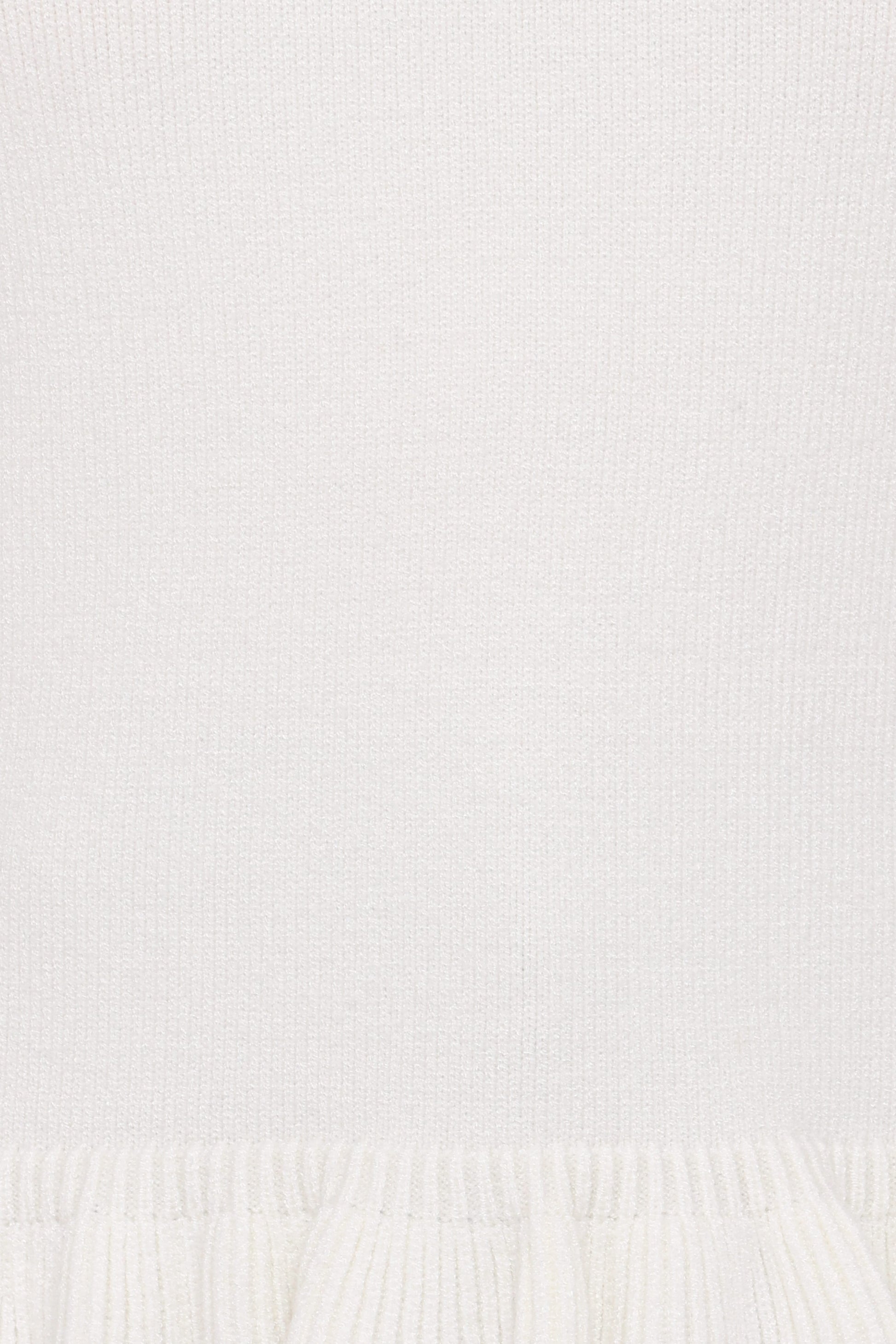 Emilie Short Sleeve Ruffle Crew Sweater - Cream
