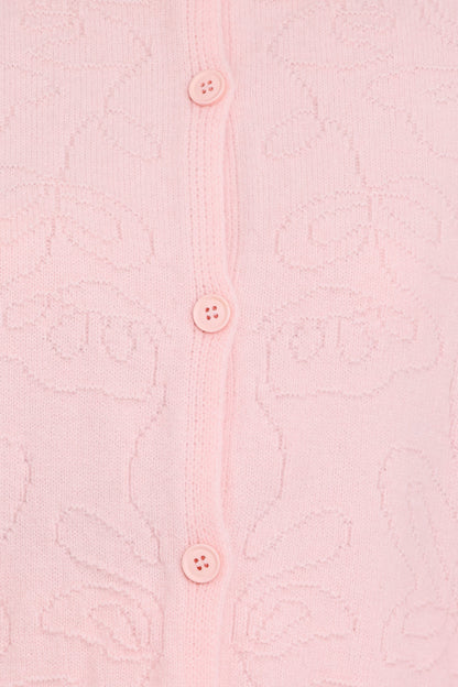 Fauna Tonal Floral Cardigan - Pink