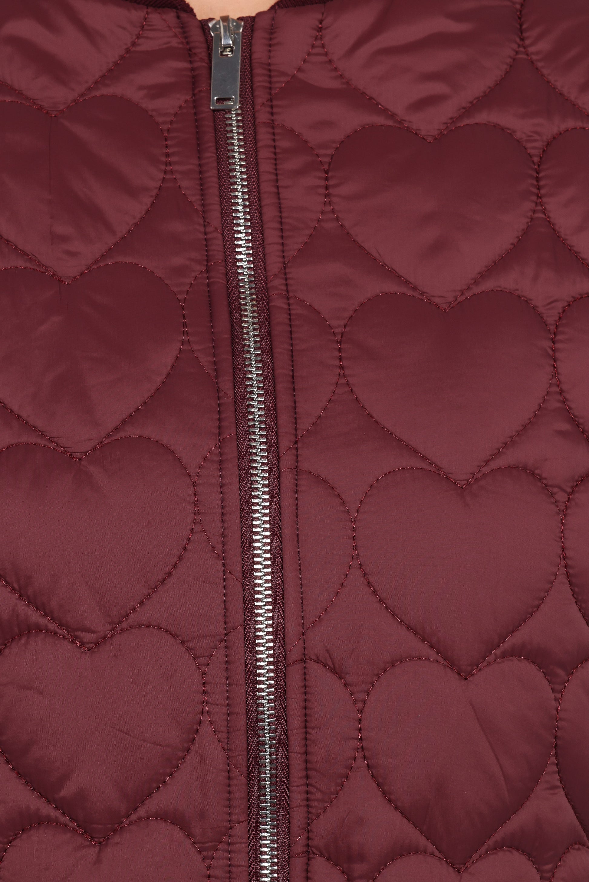 Genevieve Quilted Bomber - Cherry