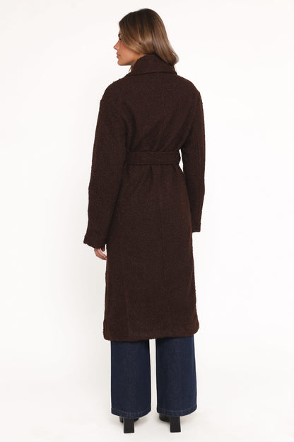 Goodie Shearling Coat - Chocolate