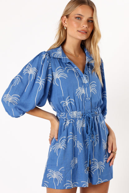 Gina Romper - Blue Print