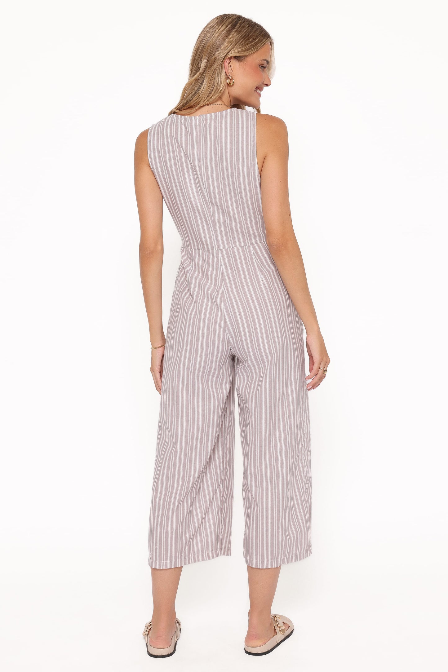 Ester Jumpsuit - Beige/White Stripe