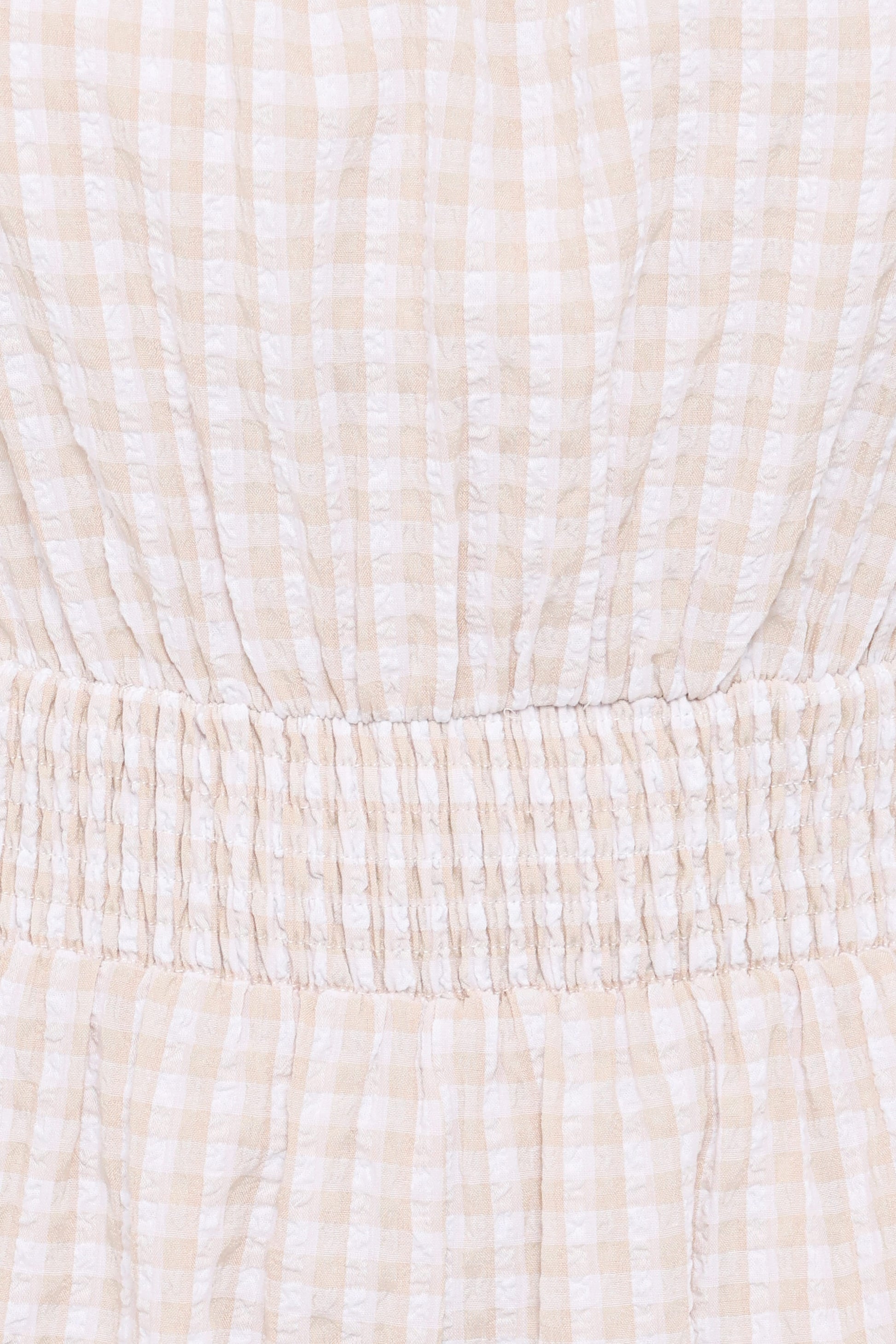 Felicity Romper - Beige Gingham