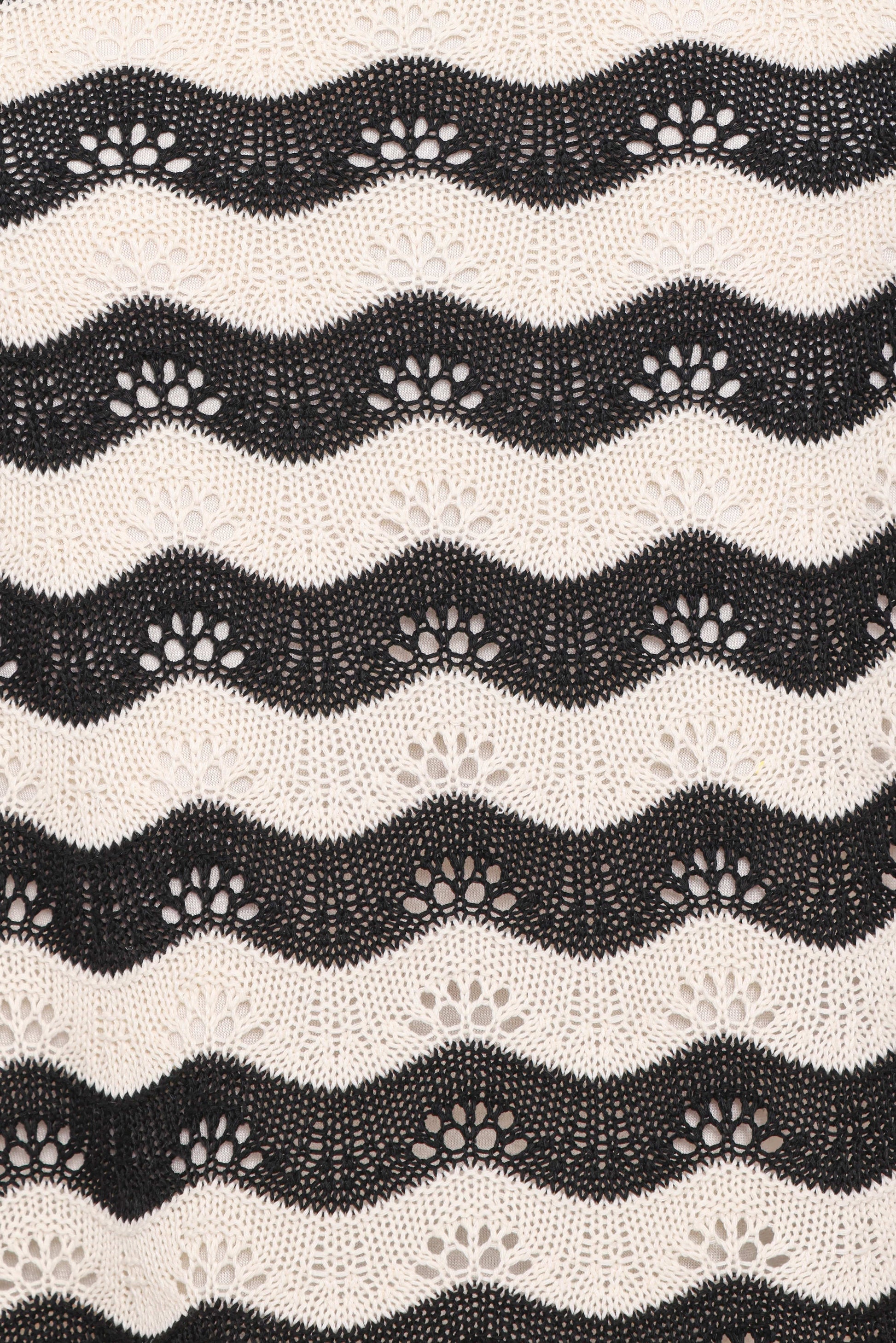 Iveta Knit Short Set - Black/Cream Stripe
