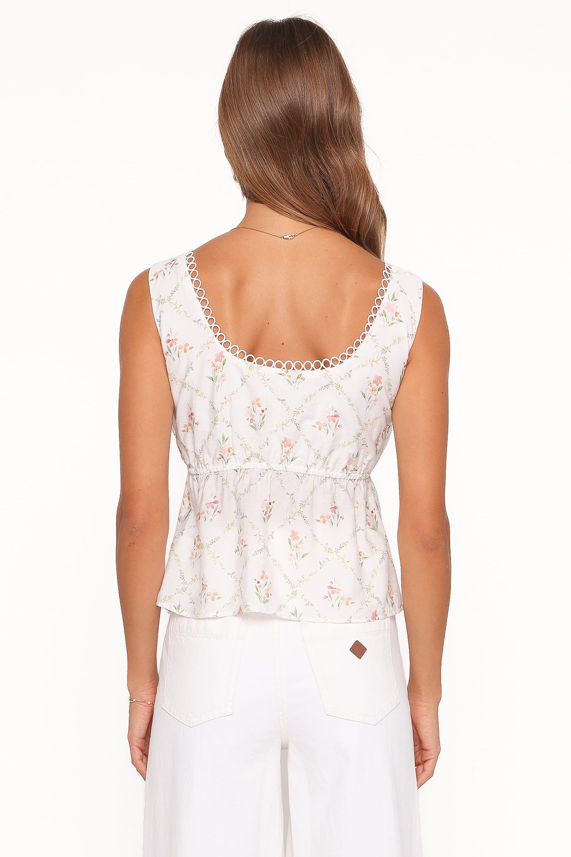 Gail Top - White Vintage Floral