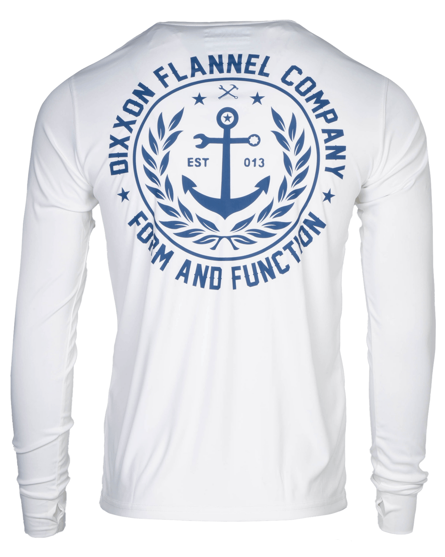 Salty Crest UV Long Sleeve T-Shirt - White & Blue