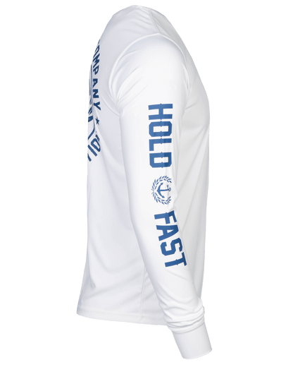 Salty Crest UV Long Sleeve T-Shirt - White & Blue