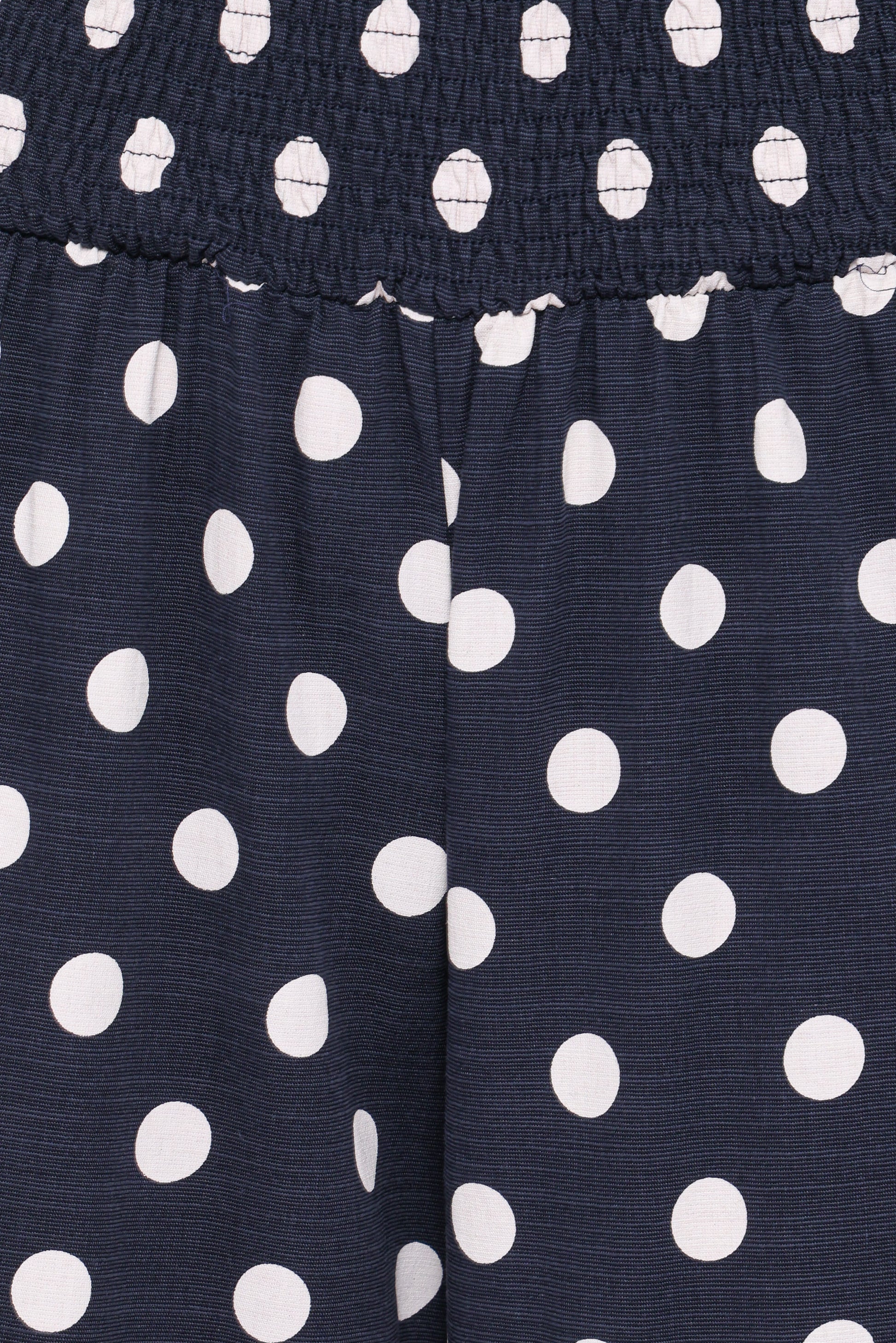 Jillian Smocked Pant Set - Navy Polka Dot
