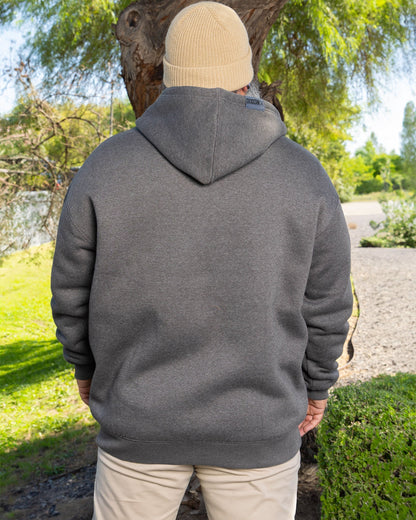 Sherpa Lined Zip Up Hoodie - Heather Charcoal